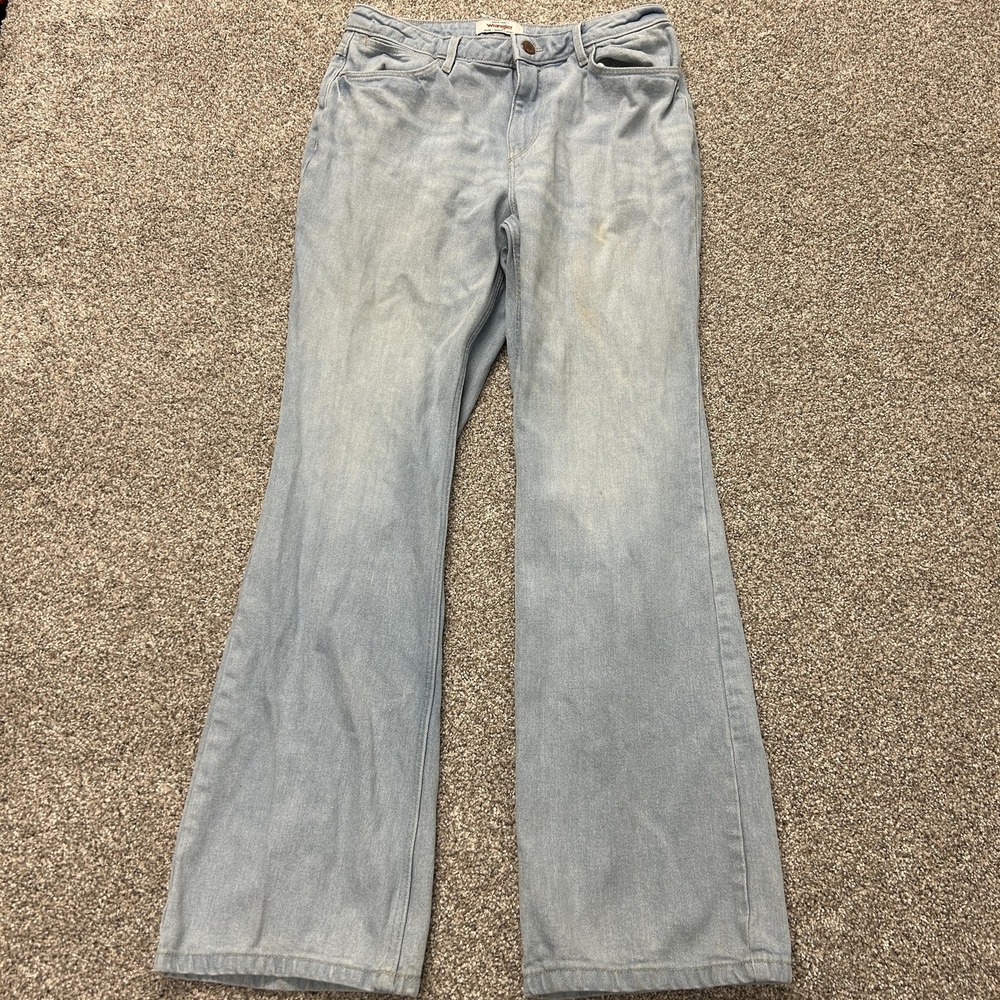 Wrangler High Rise Bold Boot Jeans Womens 5/6 X 32 Light Wash Stretch Denim